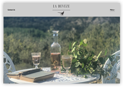 Website for La Deveze luxury accommodation in France