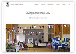 Website for Oving Scarecrow Day designed by Cottagewebs