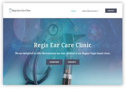 Website for Regis Ear Care Clinic designed by Cottagewebs. Microsuction ear wax removal practitioner in Bognor Regis.