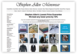 Website for Stephen Allen Menswear